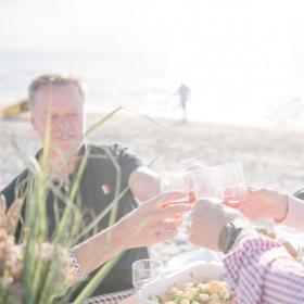 Middag på stranden i Nordsjælland