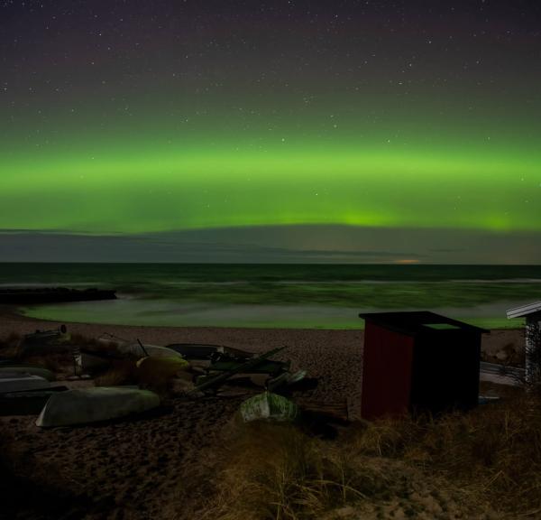 Grønt Nordlys over Tisvildeleje Strand