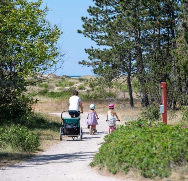 På cykeltur med børnene til stranden i Liseleje