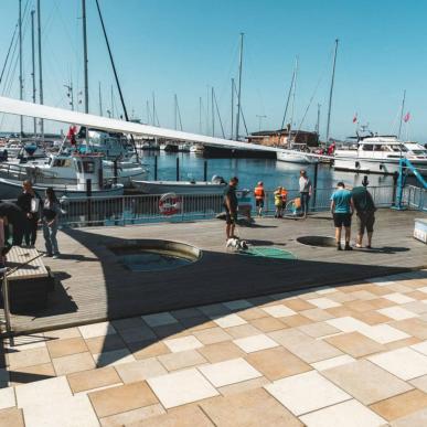 Klap en fisk - Oplevelsesplatform på havnen i Hundested