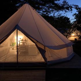 Glampingtelt på Gilleleje Camping